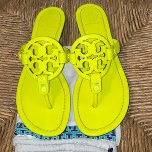 Tory Burch Fluo Neon Yellow Miller Sandals